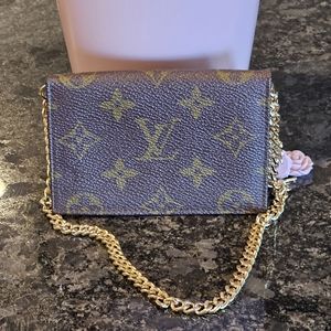 Louis Vuitton Vintage Monogram ID Wallet with Chain, Insert, & Charm Added